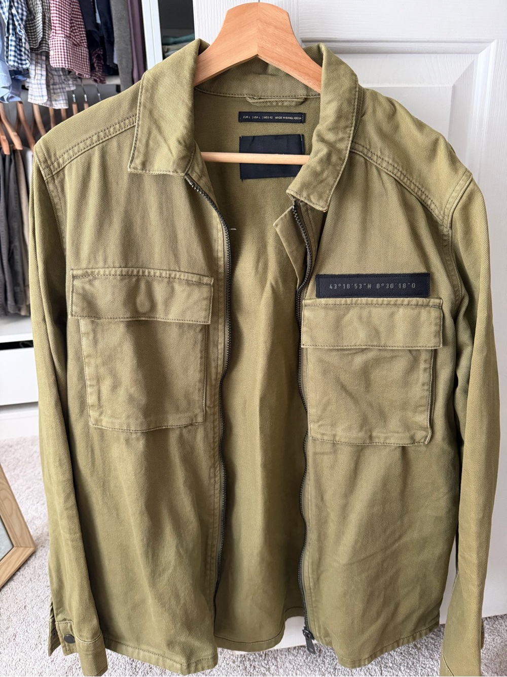 Men's Olive Military Denim Jacket